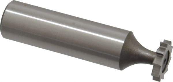 Keo - 1/2" Diam x 3/32" Face Width, High Speed Steel, 10 Teeth, Shank Connection Woodruff Keyseat Cutter - Uncoated, 2-3/32" OAL x 1/2" Shank, Straight Teeth, ANSI 304, Old Standard 2 - Exact Tool & Supply