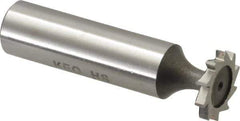 Keo - 5/8" Diam x 3/32" Face Width, High Speed Steel, 10 Teeth, Shank Connection Woodruff Keyseat Cutter - Uncoated, 2-3/32" OAL x 1/2" Shank, Straight Teeth, ANSI 305, Old Standard 3 - Exact Tool & Supply