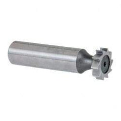 Keo - 5/8" Diam x 5/32" Face Width, High Speed Steel, 10 Teeth, Shank Connection Woodruff Keyseat Cutter - Uncoated, 2-5/32" OAL x 1/2" Shank, Straight Teeth, ANSI 505, Old Standard 6 - Exact Tool & Supply