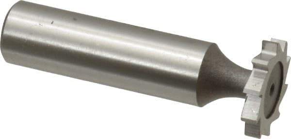 Keo - 3/4" Diam x 1/8" Face Width, High Speed Steel, 10 Teeth, Shank Connection Woodruff Keyseat Cutter - Uncoated, 2-1/8" OAL x 1/2" Shank, Straight Teeth, ANSI 406, Old Standard 7 - Exact Tool & Supply