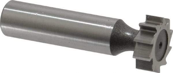 Keo - 3/4" Diam x 1/4" Face Width, High Speed Steel, 10 Teeth, Shank Connection Woodruff Keyseat Cutter - Uncoated, 2-1/4" OAL x 1/2" Shank, Straight Teeth, ANSI 806, Old Standard 91 - Exact Tool & Supply