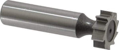 Keo - 3/4" Diam x 1/4" Face Width, High Speed Steel, 10 Teeth, Shank Connection Woodruff Keyseat Cutter - Uncoated, 2-1/4" OAL x 1/2" Shank, Straight Teeth, ANSI 806, Old Standard 91 - Exact Tool & Supply