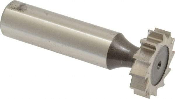 Keo - 7/8" Diam x 7/32" Face Width, High Speed Steel, 12 Teeth, Shank Connection Woodruff Keyseat Cutter - Uncoated, 2-7/32" OAL x 1/2" Shank, Straight Teeth, ANSI 707, Old Standard 12 - Exact Tool & Supply