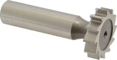 Keo - 1" Diam x 1/4" Face Width, High Speed Steel, 12 Teeth, Shank Connection Woodruff Keyseat Cutter - Uncoated, 2-1/4" OAL x 1/2" Shank, Straight Teeth, ANSI 808, Old Standard 15 - Exact Tool & Supply