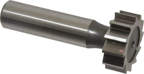 Keo - 1" Diam x 3/8" Face Width, High Speed Steel, 12 Teeth, Shank Connection Woodruff Keyseat Cutter - Uncoated, 2-3/8" OAL x 1/2" Shank, Straight Teeth, ANSI 1208, Old Standard 152 - Exact Tool & Supply