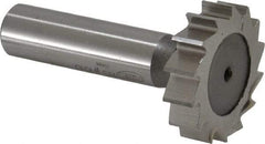 Keo - 1-1/4" Diam x 5/16" Face Width, High Speed Steel, 14 Teeth, Shank Connection Woodruff Keyseat Cutter - Uncoated, 2-5/16" OAL x 1/2" Shank, Straight Teeth, ANSI 1010, Old Standard D - Exact Tool & Supply