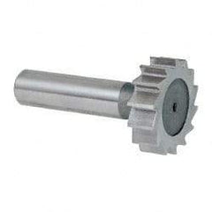 Keo - 1-1/4" Diam x 3/8" Face Width, High Speed Steel, 14 Teeth, Shank Connection Woodruff Keyseat Cutter - Uncoated, 2-3/8" OAL x 1/2" Shank, Straight Teeth, ANSI 1210, Old Standard E - Exact Tool & Supply