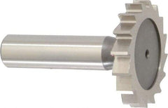 Keo - 1-1/2" Diam x 1/4" Face Width, High Speed Steel, 16 Teeth, Shank Connection Woodruff Keyseat Cutter - Uncoated, 2-1/4" OAL x 1/2" Shank, Straight Teeth, ANSI 812, Old Standard 24 - Exact Tool & Supply