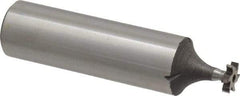 Keo - 1/4" Diam x 1/16" Face Width, High Speed Steel, 6 Teeth, Shank Connection Woodruff Keyseat Cutter - Uncoated, 2-1/16" OAL x 1/2" Shank, Staggered Teeth, ANSI 202, Old Standard 201 - Exact Tool & Supply