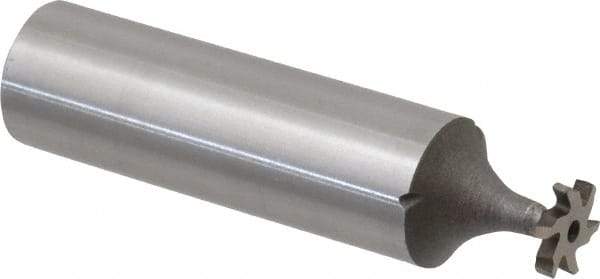 Keo - 5/16" Diam x 1/16" Face Width, High Speed Steel, 6 Teeth, Shank Connection Woodruff Keyseat Cutter - Uncoated, 2-1/16" OAL x 1/2" Shank, Staggered Teeth, ANSI 202-1/2, Old Standard 206 - Exact Tool & Supply