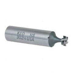 Keo - 5/16" Diam x 3/32" Face Width, High Speed Steel, 6 Teeth, Shank Connection Woodruff Keyseat Cutter - Uncoated, 2-3/32" OAL x 1/2" Shank, Staggered Teeth, ANSI 302-1/2, Old Standard 207 - Exact Tool & Supply