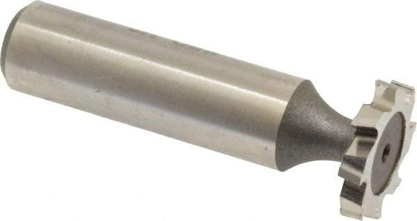 Keo - 3/4" Diam x 1/8" Face Width, High Speed Steel, 8 Teeth, Shank Connection Woodruff Keyseat Cutter - Uncoated, 2-1/8" OAL x 1/2" Shank, Staggered Teeth, ANSI 406, Old Standard 7 - Exact Tool & Supply