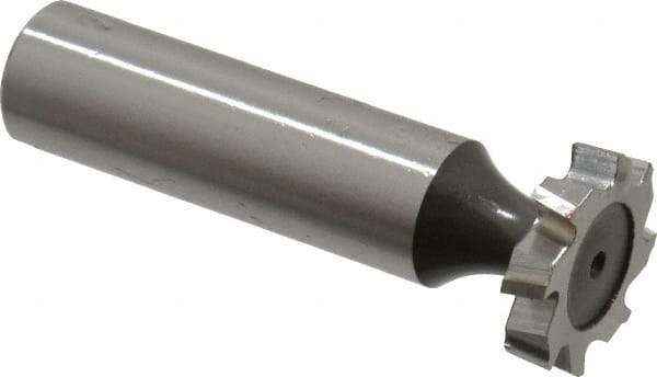 Keo - 3/4" Diam x 5/32" Face Width, High Speed Steel, 8 Teeth, Shank Connection Woodruff Keyseat Cutter - Uncoated, 2-5/32" OAL x 1/2" Shank, Staggered Teeth, ANSI 506, Old Standard 8 - Exact Tool & Supply