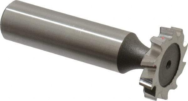 Keo - 7/8" Diam x 5/32" Face Width, High Speed Steel, 10 Teeth, Shank Connection Woodruff Keyseat Cutter - Uncoated, 2-5/32" OAL x 1/2" Shank, Staggered Teeth, ANSI 507, Old Standard 10 - Exact Tool & Supply