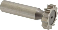 Keo - 7/8" Diam x 1/4" Face Width, High Speed Steel, 10 Teeth, Shank Connection Woodruff Keyseat Cutter - Uncoated, 2-1/4" OAL x 1/2" Shank, Staggered Teeth, ANSI 807, Old Standard A - Exact Tool & Supply