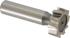 Keo - 1" Diam x 5/16" Face Width, High Speed Steel, 10 Teeth, Shank Connection Woodruff Keyseat Cutter - Uncoated, 2-5/16" OAL x 1/2" Shank, Staggered Teeth, ANSI 1008, Old Standard B - Exact Tool & Supply