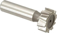 Keo - 1" Diam x 3/8" Face Width, High Speed Steel, 10 Teeth, Shank Connection Woodruff Keyseat Cutter - Uncoated, 2-3/8" OAL x 1/2" Shank, Staggered Teeth, ANSI 1208, Old Standard 152 - Exact Tool & Supply