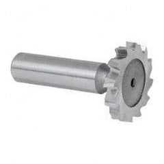 Keo - 1-1/4" Diam x 3/16" Face Width, High Speed Steel, 12 Teeth, Shank Connection Woodruff Keyseat Cutter - Uncoated, 2-3/16" OAL x 1/2" Shank, Staggered Teeth, ANSI 610, Old Standard 19 - Exact Tool & Supply