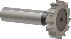 Keo - 1-1/4" Diam x 1/4" Face Width, High Speed Steel, 12 Teeth, Shank Connection Woodruff Keyseat Cutter - Uncoated, 2-1/4" OAL x 1/2" Shank, Staggered Teeth, ANSI 810, Old Standard 21 - Exact Tool & Supply