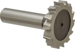 Keo - 1-1/2" Diam x 1/4" Face Width, High Speed Steel, 14 Teeth, Shank Connection Woodruff Keyseat Cutter - Uncoated, 2-1/4" OAL x 1/2" Shank, Staggered Teeth, ANSI 812, Old Standard 24 - Exact Tool & Supply