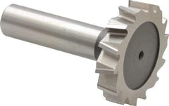 Keo - 1-1/2" Diam x 5/16" Face Width, High Speed Steel, 14 Teeth, Shank Connection Woodruff Keyseat Cutter - Uncoated, 2-5/16" OAL x 1/2" Shank, Staggered Teeth, ANSI 1012, Old Standard 25 - Exact Tool & Supply
