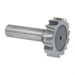 Keo - 1-1/2" Diam x 3/8" Face Width, High Speed Steel, 14 Teeth, Shank Connection Woodruff Keyseat Cutter - Uncoated, 2-3/8" OAL x 1/2" Shank, Staggered Teeth, ANSI 1212, Old Standard G - Exact Tool & Supply