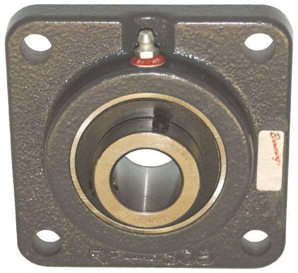 Browning - 2" ID, 6-3/8" OAL x 6-3/8" OAH 4-Bolt Flange - 6,601 Lb Static Cap, 9,752 Lb Dyn Cap, 5-1/8" Btw Mnt Hole Ctrs, Cast Iron - Exact Tool & Supply