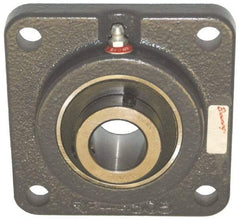 Browning - 1-3/16" ID, 4-1/4" OAL x 4-1/4" OAH 4-Bolt Flange - 2,567 Lb Static Cap, 4,381 Lb Dyn Cap, 3-1/4" Btw Mnt Hole Ctrs, Cast Iron - Exact Tool & Supply