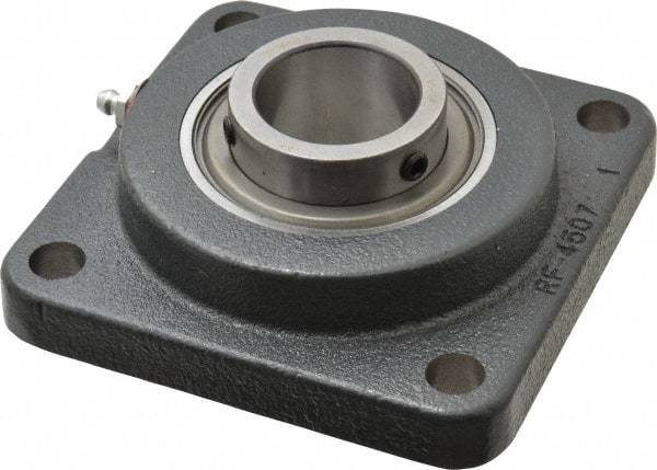 Browning - 1-1/2" ID, 5-1/8" OAL x 5-1/8" OAH 4-Bolt Flange - 4,467 Lb Static Cap, 7,340 Lb Dyn Cap, 4" Btw Mnt Hole Ctrs, Cast Iron - Exact Tool & Supply