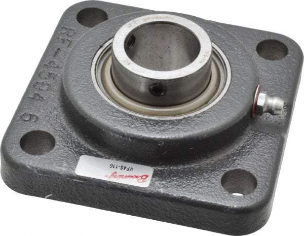 Browning - 1" ID, 3-3/4" OAL x 3-3/4" OAH 4-Bolt Flange - 1,651 Lb Static Cap, 2,801 Lb Dyn Cap, 2-3/4" Btw Mnt Hole Ctrs, Cast Iron - Exact Tool & Supply