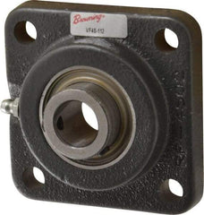 Browning - 3/4" ID, 3-3/8" OAL x 3-3/8" OAH 4-Bolt Flange - 1,444 Lb Static Cap, 2,611 Lb Dyn Cap, 2-1/2" Btw Mnt Hole Ctrs, Cast Iron - Exact Tool & Supply