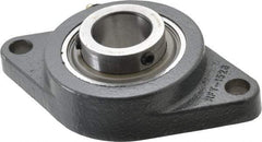 Browning - 1-1/4" ID, 6-1/8" OAL x 3-5/8" OAH 2-Bolt Flange - 3,493 Lb Static Cap, 5,782 Lb Dyn Cap, 5-1/8" Btw Mnt Hole Ctrs, Cast Iron - Exact Tool & Supply