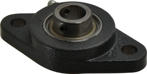 Browning - 5/8" ID, 3-7/8" OAL x 2-1/8" OAH 2-Bolt Flange - 1,444 Lb Static Cap, 2,611 Lb Dyn Cap, 3" Btw Mnt Hole Ctrs, Cast Iron - Exact Tool & Supply