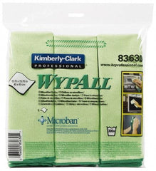 WypAll - Reusable Microfiber Wipes - Packet, 15-3/4" x 15-3/4" Sheet Size, Green - Exact Tool & Supply