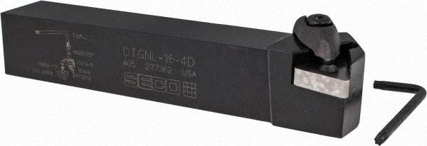 Seco - DTGN, Left Hand Cut, 1" Shank Height x 1" Shank Width, Negative Rake Indexable Turning Toolholder - 6" OAL, TN..43. Insert Compatibility, Series Clamp Lock - Exact Tool & Supply