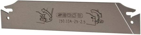 Seco - 0.984" Blade Height, 0.079" Blade Width, 5.91" OAL, Neutral Cut, Double End Indexable Cut-Off Blade - 150.10A Blade, 150.10 Series - Exact Tool & Supply