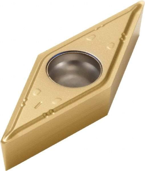 Seco - VBMT332 F1 Grade TS2000 Carbide Turning Insert - TiAlN/TiN Finish, 35° Diamond, 3/8" Inscr Circle, 3/16" Thick, 1/32" Corner Radius - Exact Tool & Supply