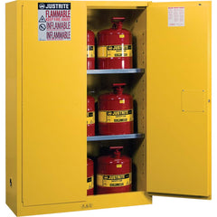 Justrite - 2 Door 2 Shelf 45 Gal Safety Cabinet for Flammable Substances - Exact Tool & Supply