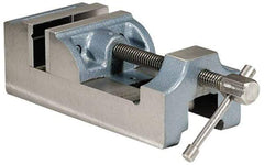 Palmgren - 3" Jaw Opening Capacity x 1-1/2" Throat Depth, Horizontal Drill Press Vise - 2-7/16" Wide Jaw, Stationary Base, Standard Speed, 7-1/2" OAL x 2-9/16" Overall Height, Cast Iron - Exact Tool & Supply