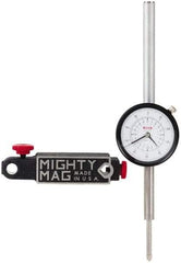 SPI - 0.001" Graduation, 0-100 Dial Reading, Indicator & Base Kit - 4-1/2" Base Length x 1-1/4" Base Width x 1" Base Height, 2-1/4" Dial Diam - Exact Tool & Supply