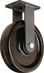 Hamilton - 12" Diam x 3" Wide x 15-1/2" OAH Top Plate Mount Rigid Caster - Phenolic, 3,500 Lb Capacity, Tapered Roller Bearing, 5-1/4 x 7-1/4" Plate - Exact Tool & Supply