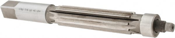 Made in USA - 7/8" Reamer Diam, 0.8700" Diam Straight Shank, 3-5/16" Flute Length, Hand Expansion Reamer - Exact Tool & Supply