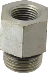 Parker - 7/8-14 Male Thread x 3/8 Female Thread, Zinc Plated Steel Industrial Pipe Adapter - Male Straight Thread O-Ring x Female NPTF, 5,000 psi - Exact Tool & Supply