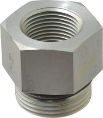 Parker - 1-5/16 - 12 Male Thread x 3/4 Female Thread, Zinc Plated Steel Industrial Pipe Adapter - Male Straight Thread O-Ring x Female NPTF, 4,000 psi - Exact Tool & Supply