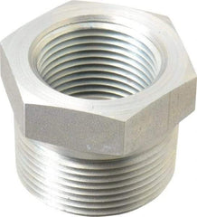 Parker - 1-1/4 Male Thread x 1 Female Thread, Zinc Plated Steel Industrial Pipe Hex Bushing - MNPTF x FNPTF, 3,000 psi - Exact Tool & Supply
