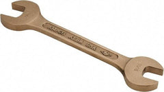Ampco - 11/16" x 7/8" Nonsparking Open End Wrench - 8" OAL, Double End, Plain Finish, 15° Head Angle - Exact Tool & Supply
