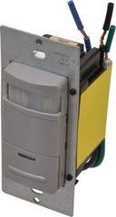 Leviton - 2,100 Square Ft. Coverage, Infrared Occupancy Sensor Wall Switch - 800 at 120 V Incandescent, 1,200 at 120 V and 2,700 at 277 V Fluorescent, 120 to 277 VAC, Gray - Exact Tool & Supply