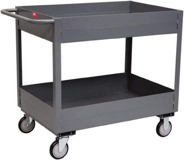Jamco - 1,200 Lb Capacity, 18" Wide x 30" Long x 35" High Service Cart - 2 Shelf, Steel, Rubber Casters - Exact Tool & Supply