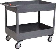 Jamco - 1,200 Lb Capacity, 30" Wide x 24" Long x 39" High Deep Shelf Cart - 2 Shelf, Steel - Exact Tool & Supply