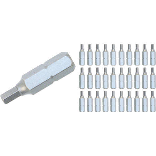 Hex Contractor Grade Insert Bit 2.5mm × 25mm (30 Piece Bulk Pack) - Exact Tool & Supply